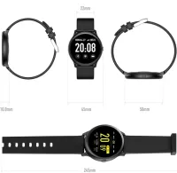 Наручний Смарт годинник Smart Watch Kw19 Black 44mm C вимірюванням тиску і фітнес трекером розумні Bluetooth годинник з пульсометром IP67 чорні