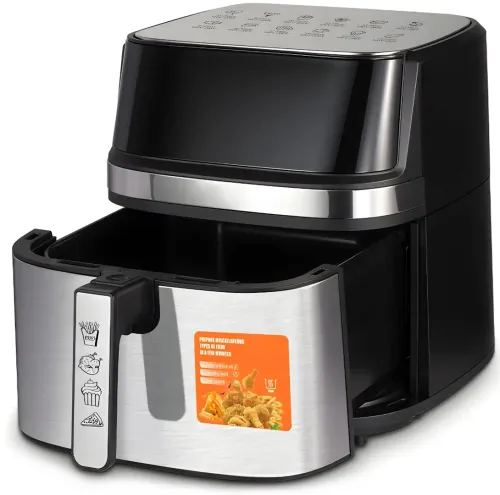 Аерофритюрниця мультипіч Bitek BT-5384 Air Fryer 12л 4600W безмасляна фритюрниця з LED дисплеєм, таймером і регулюванням температури 10 програм