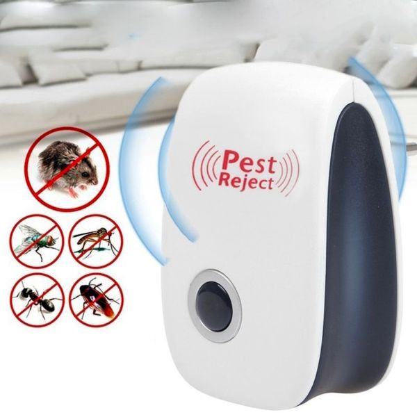 Ультразвуковий відлякувач комах і гризунів Electronic Pest Reject Repeller пристрій для знищення мишей тарганів, комарів прилад в розетку