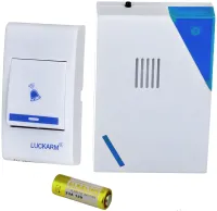Дверной звонок Luckarm Intelligent D9688 беспроводная кнопка на батарейках, передатчик сигнала и приемник на 32 мелодий для входной двери до 150 м