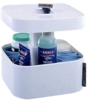 Чоловічий розкладний органайзер бокс Men's Storage Box 20x20x12 см для зберігання дрібниць у ванну, косметична коробка для приладдя Білий