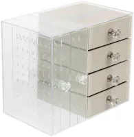 Шкатулка для зберігання ювелірних прикрас Jewelry Box LD-1033, акриловий органайзер із 6-секційними шухлядами для біжутерії та аксесуарів XL-1831