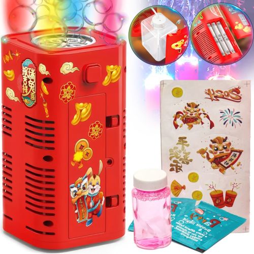 Автоматичний генератор мильних бульбашок Fireworks Bubble Machine DXS6225 85 мл машинка феєрверк зі світловими і звуковими ефектами на батарейках