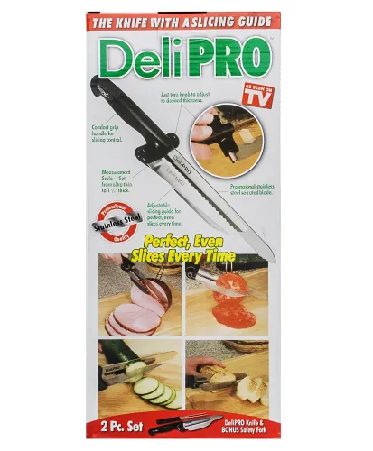 Кухонный нож для точной нарезки Deli Pro универсальный нож с сервировочной вилкой из нержавеющей стали 34х15.5х5 см