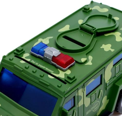 Дитяча скарбничка сейф Military car Safe Box YJ847 купюроприймач, банкомат, електронна Військова машинка для грошей з кодовим замком на батарейках