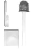 Набір щітка і йоржик Cleaner Toilet Brush Rd-5763 підвісний силіконовий гнучкий йоржик на підставці з кріпленням на стіну для чищення унітазу HA-179