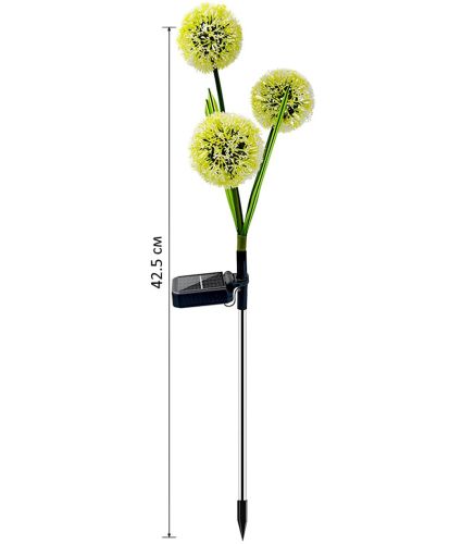 Садовый декоративный фонарь Одуванчики LED Flower Solar Light AD-2302 42.5 см 2 штуки уличный светильник на солнечной батарее Теплый белый