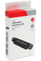 Автомобільна паркувальна карта Temporary Parking Card B20 табличка в машину на торпеду з номером телефону під лобове скло, на панель авто Чорна