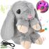 Музичний плюшевий зайчик Repeat Happy Rabbit FJ8888 Grey дитяча м'яка іграшка заєць із підсвічуванням і звуковими ефектами на акумуляторі від USB