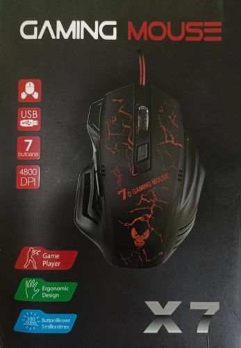 Игровая компьютерная мышь Gaming Mouse X7 проводная оптическая USB геймерская мышка со светодиодной LED подсветкой для ПК компьютера и ноутбука