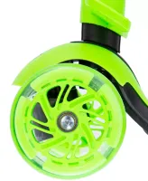 Триколісний дитячий самокат беговел Scooter FYS-2864 Green 5 в 1 зі складним сидінням, батьківською ручкою та колесами, що світяться, для дітей Зелений