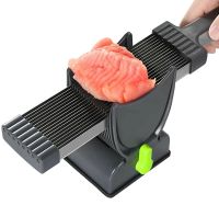 Ручна м'ясорубка слайсер Fresh Meat Slicer YLM-248 для тонкого нарізання і подрібнення м'яса, Ручний подрібнювач LY-824 17 лез з підставкою Сірий