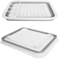 Складна кухонна сушарка для посуду Kitchen Craft Joseph Extend BN-090 розкладна, силіконова сушка для тарілок і кухонних приладів, піддон