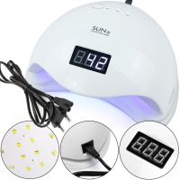 Профессиональная УФ лампа SUN5 для маникюра и педикюра 48W UV LED с экраном и таймером, аппарат для сушки гель лака и геля для ногтей Сан 5 White