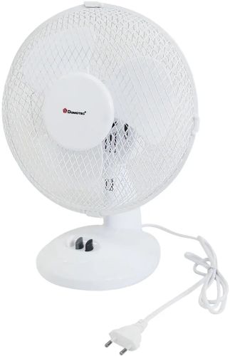 Настільний вентилятор Domotec MS-1624 портативний поворотний Електровентилятор 2 режими швидкості із захисною сіткою для будинку 23W MS1624 Білий 