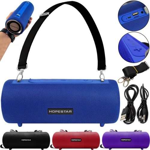 Бездротова Bluetooth колонка Hopestar H39 10W портативна акумуляторна блютуз акустика зі світлодіодним LED підсвічуванням FM-радіо USB microSD AUX