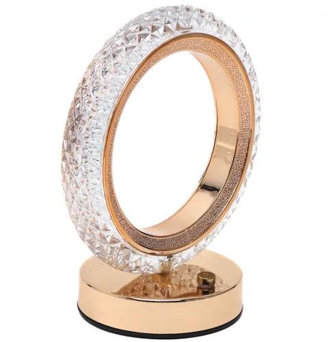 Настільна лампа-нічник Circle Table Light PC-8217 сенсорний нічник коло, світлодіодна лампа світильник із кристалами на акриловій підставці 3 режими