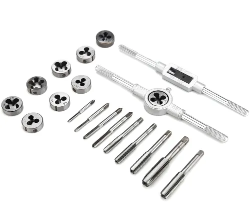 Набір мітчики і плашки Tap and Die Set M3-M12 20 штук комплект сталевих мітчиків і плашок для нарізування метричного різьблення в кейсі мічечок і лерка