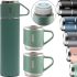 Подарунковий набір термос Vacuum Flask Tea Set з вакуумною ізоляцією 500 мл з 3 кружками Бокс з термокружкой і чашками з нержавіючої сталі