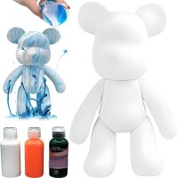 Флюидный мишка сделай сам DIY Creative Fluid Bear 23 см с красками 3 шт Набор раскраска игрушка медвежонок для творчества Виниловый медведь флюид-арт