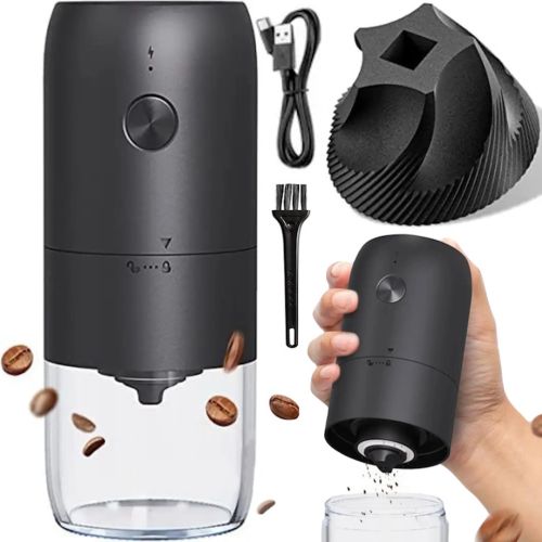 Бездротова електрична кавомолка Electric Coffee Grinder KMDJ-2A з регулятором помелу, акумуляторна USB млин для кавових зерен MAG-640