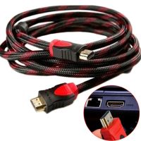 Усиленный кабель Hdmi to Hdmi 5м 1080p в обмотке Кабель-удлинитель HDMI-HDMI 5m 5 m, 5 м для монитора и телевизора в оплетке Черно Красный