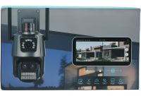 Кольорова Вулична IP камера відеоспостереження з подвійною камерою P11 WiFi відеокамера з нічною зйомкою, датчиком руху і мікрофоном 3МП SD RJ45