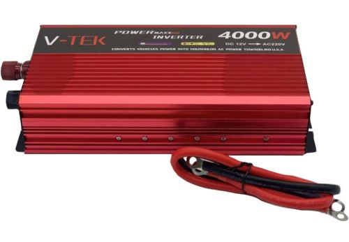 Автомобільний інвертор V-TEK VDK-4000W 12V - 220V з LED-екраном і USB роз'ємом, Авто перетворювач напруги струму від прикурювача і акумулятора