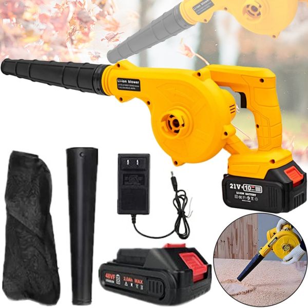 Акумуляторна повітродувка DeWalt DCV100 21V 2Ah для прибирання листя, Бездротовий садовий пилосос дуйка Blower Деволт 600W з мішком для пилу