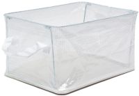 Універсальний органайзер в шафу Storage Box LY-706 48х20х20 см прозора тканинна кошик з каркасом для зберігання речей і нижньої білизни 27 л біла