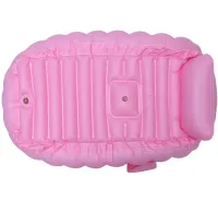 Надувна дитяча ванна для купання Intime Baby Bath Tub JS033 — протиковзка ванночка з подушкою, зливом і насосом для малюків, рожева YT-226A
