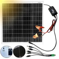 Сонячна монокристалічна панель Cclamp Solar Panel CL - 1825 20W 18V IP65 портативна батарея з мультикабелем USB для зарядки від сонця 1825CL