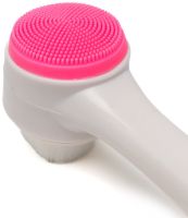 Силіконова щітка для чищення обличчя Dual Face Brush TC-300 2 в 1 двостороння щіточка для делікатного вмивання та очищення шкіри Joko Blend рожева