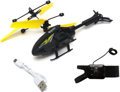 Літаючий вертоліт на радіокеруванні Dynamic Helicopter LH - 1804 2 в 1 акумуляторна дитяча іграшка з управлінням браслетом і підсвічуванням USB LH1804