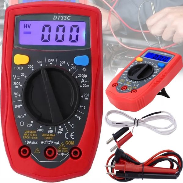 Багатофункціональний цифровий мультиметр Digital dt33c мультитестер + термопара, електричний кишеньковий тестер напруги, струму і опору