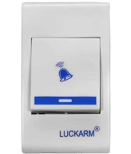 Дверний дзвінок Luckarm Intelligent D006 від розетки 220V бездротова кнопка передавач сигналу і приймач від мережі на 38 мелодій для вхідних дверей до 100 м