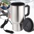 Автомобільна термокружка термос з підігрівом Electric Mug 140z чашка 400мл 12V, авто кружка кип'ятильник від прикурювача в машину 2240 Сріблястий