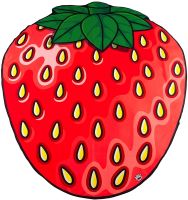 Пляжне 3D покривало Bigmouth Beach Blanket Strawberry YX0012 безворсовий пляжний килимок 152х122 см підстилка рушник для пікніка і пляжу Полуниця
