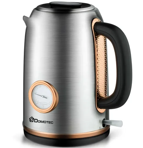 Електричний чайник Domotec MS-7849 на 1.7л настільний дисковий електрочайник Domotec 2200W з термометром і автоматичним відключенням від мережі