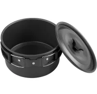 Туристичний кухонний набір посуду Cooking Set SY-200 «2 в 1»: комплект, що складається зі сковорідки, каструлі та кухонного приладдя, у чохлі для кемпінгу DS-200