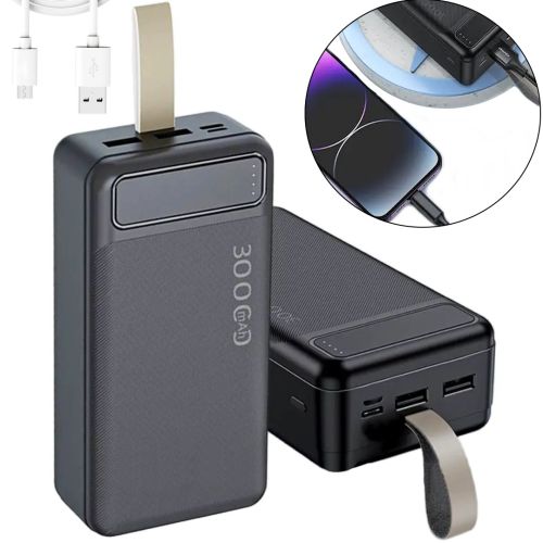 Портативний зарядний пристрій Power Bank Awei P7k 30000 mAh Повербанк, портативний зовнішній акумулятор батарея з індикатором і кабелем для телефону