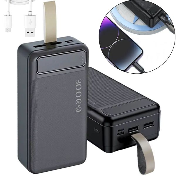 Портативний зарядний пристрій Power Bank Awei P7k 30000 mAh Повербанк, портативний зовнішній акумулятор батарея з індикатором і кабелем для телефону