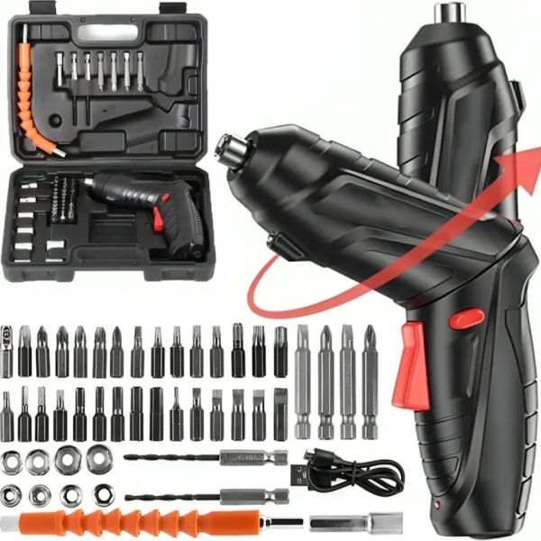 Бездротова акумуляторна викрутка Tools Tuoye Cordless Screw LY-83 47 предметів з насадками Електрична 1800mAh з поворотною рукояткою в кейсі