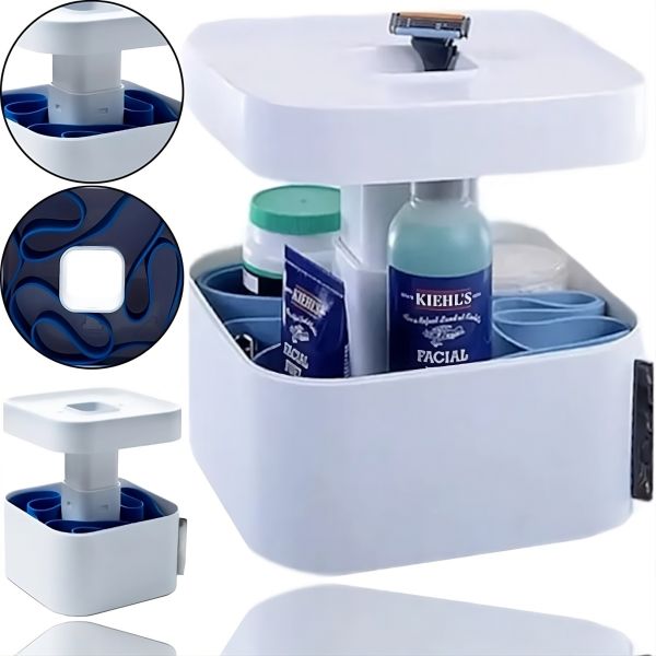 Чоловічий розкладний органайзер бокс Men's Storage Box 20x20x12 см для зберігання дрібниць у ванну, косметична коробка для приладдя Білий