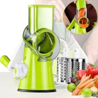 Багатофункціональний мультислайсер Kitchen Master овочерізка для нарізування овочів і фруктів 3 насадки, Ручна овочерізка терка Кітчен майстер Зелена