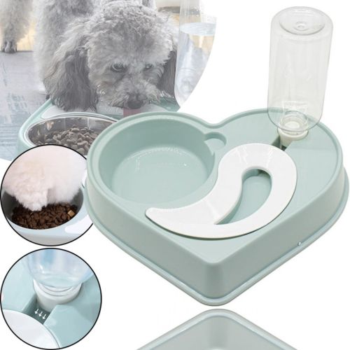 Годівниця з поїлкою для домашніх тварин Dog & Cat bowl 2в1 500мл, Миска зі сталі з автоматичним диспенсером для води для собак і котів синя