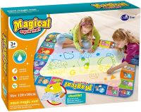 Дитячий розвиваючий килимок для малювання водою Magical Aqua Mat 120х90 см ігровий водонепроникний акваковрик з водними маркерами і трафаретом