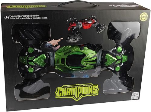 Трюкова машинка перевертиш Champions 2866 акумуляторний трансформер всюдихід на радіокеруванні і сенсорним управлінням жестами від руки Зелений