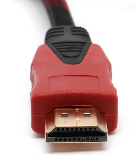 Посилений кабель Hdmi to Hdmi 15м 1080p в обмотці, кабель-подовжувач HDMI-HDMI 15m 15 m 15 м 15 м для монітора і телевізора в обплетенні Чорно Червоний