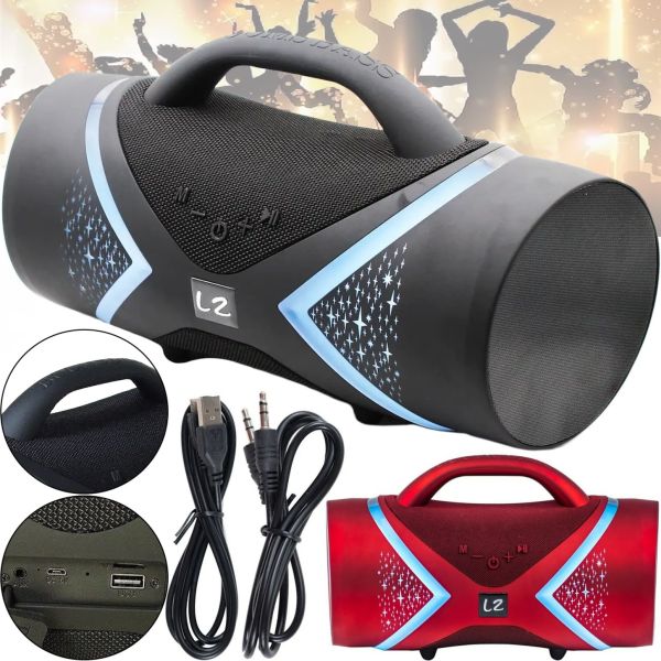 Бездротова Bluetooth колонка T & G Boom Bass E818 з ручкою, акумуляторна блютуз акустика SPS UBL з підсвічуванням 8000 mAh USB AUX для Android IOS